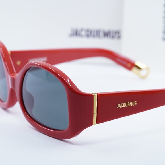 Jacquemus COLAPSO JAC/15 C2 Geometric Sunglasses - Red/Grey - Picture 7 of 11